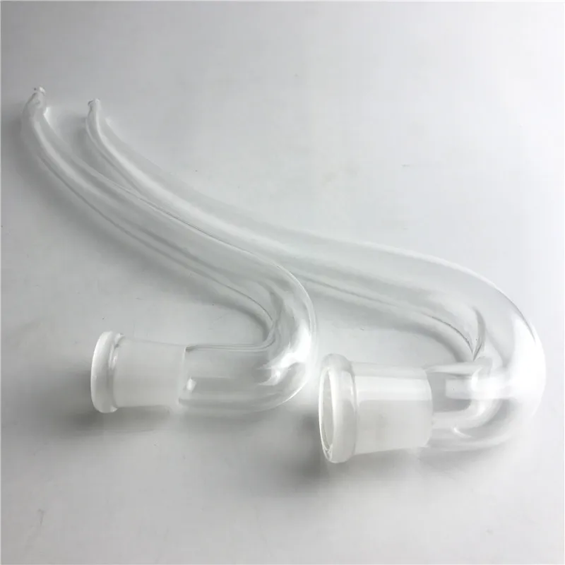 Glass J Hook Adapter Water Bongs Ash Catcher DIY Accessories 14mm 18mm Female Clear Thick Pyrex Glass Straw Curve Pipes