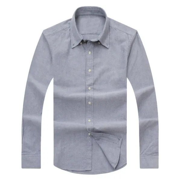 2024 Nya höst- och vintermän långärmad bomullsskjorta Pure Men's Casual Men Shirt Fashion Oxford Shirt Social Brand Clothing Lar