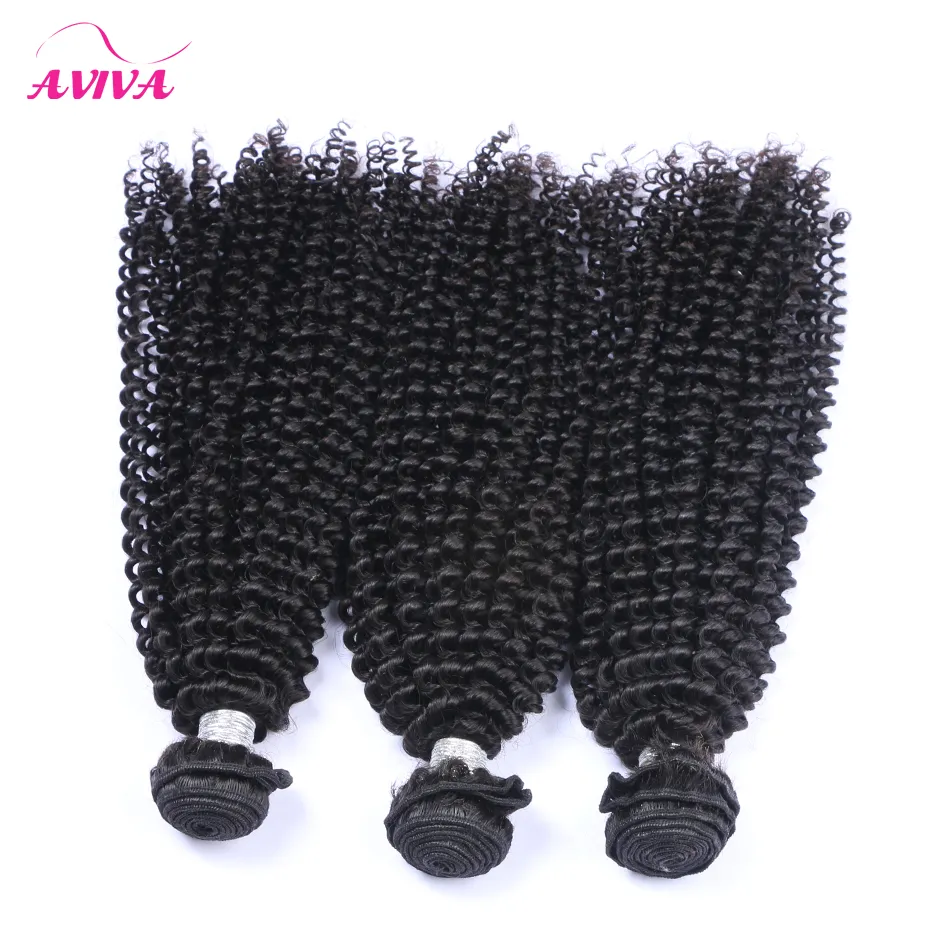 Brazylijskie kręcone dziewicze włosy Weave Pakiety nieprzetworzone brazylijskie afro Kinky Curly Remy Human Hair Extensons Natural Black1346739