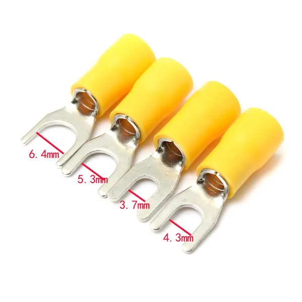 Yellow Pre -insulated Fork Wire Connector Terminals 12-10AWG 4-6mm² #6 #8 #10 1/4 Electrical Crimp Terminal Connector SV5.5