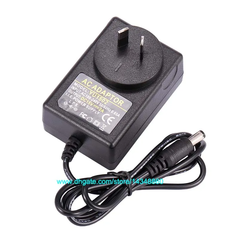 AC 100-240V To DC 15V 2A Power Supply Adapter 30W For DVE DV Toshiba Laptops UK EU US AU Plug 