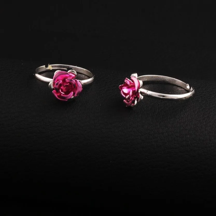 Colorful Little Flower Ring Adjustable Size Fresh Band Rings Jewelry DIY NEW R3088/98