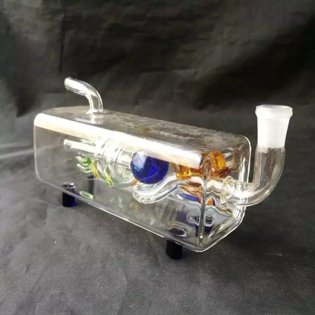 Горизонтальная трубка Pan Dragon Водяная дыма стеклянные бонги аксессуары, оптовые стеклянные бонги аксессуары, стеклянная кальян, водопроводная труба дыма