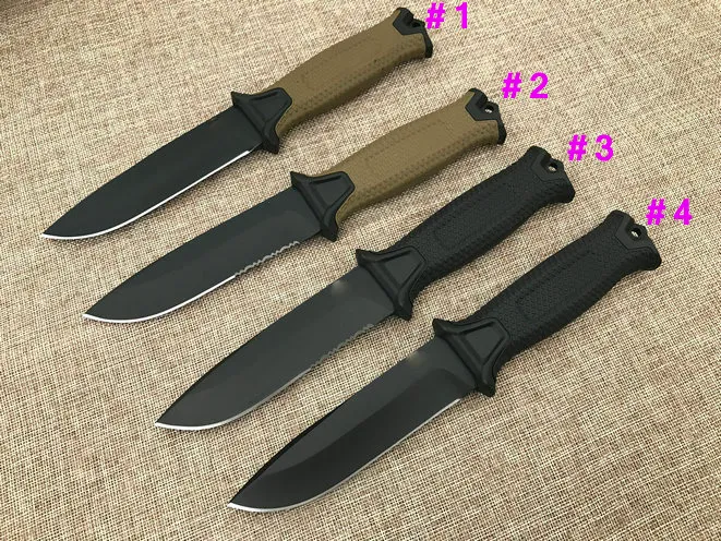 1Pcs GB G1500 Survival Recht mes 12C27 Zwart Titanium Coated Drop Point Blade Outdoor Camping Wandelen Jacht Tactische Messen met Kydex