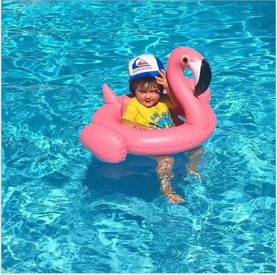 baby inflatable seat ring water pool floating swim tube toy Ins hot sale floating infant swimming rings animal flamingo mattress