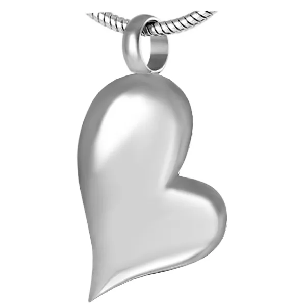 IJD8032 Free Engraving Blank Heart Stainless Steel Cremation Pendant Necklace Ashes Keepsake Memory Urn Necklace