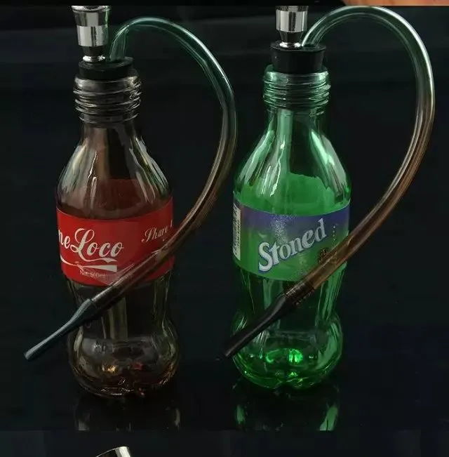 Coke Sprite Packaging Hookah Glass Bongs Accessories , Unique Oil Burner Glass Pipes Water Pipes Glass Pipe Oil Rigs Smoking with Dropper
