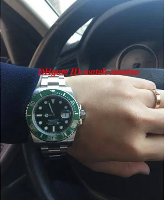 Caixa Original de Alta Qualidade Vidro De Safira 40mm 116610 116610 Cerâmica Verde Ásia ETA 2836 Movimento Automático Mens Watch Watches