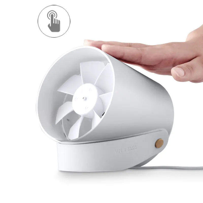 Xiaomi Touch Cooling Fan Ventilateur de bureau portable ultra-silencieux alimenté par USB Interrupteur à capteur tactile avec double feuille Vent USB silencieux avec sangle de suspension