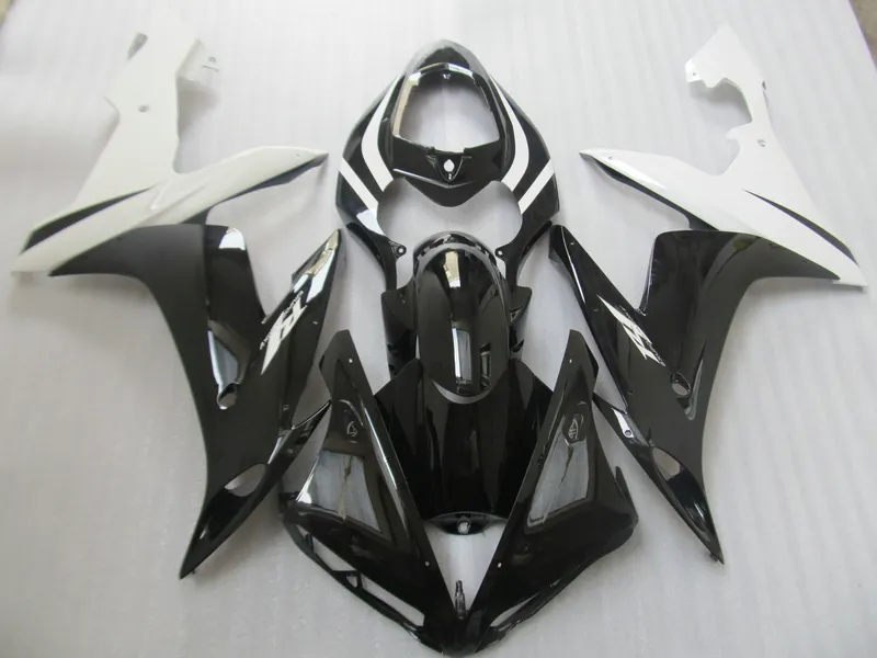 Carenagens de molde de injeção para Yamaha YZFR1 2004 2005 2006 kit de carenagem preto branco YZF R1 04 05 06 OT11