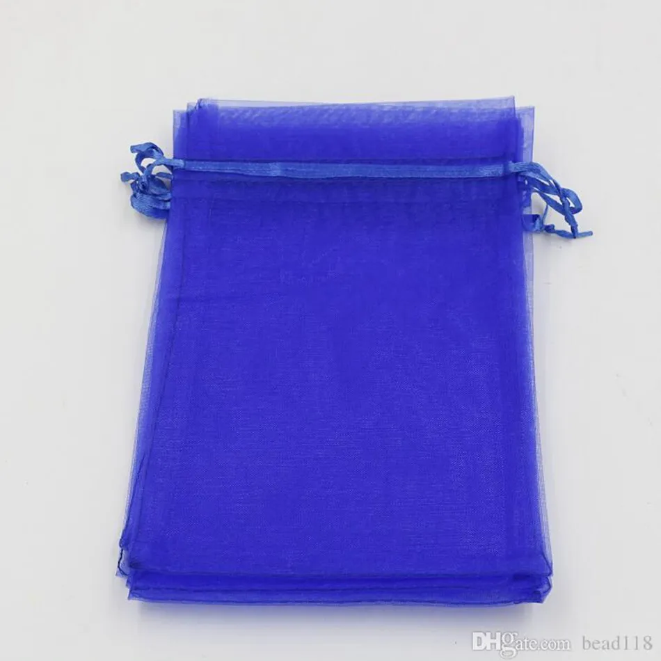 Royal Blue z sznurkiem organza torebki prezentowe 7x9cm 9x11cm itp. Przyjęcie weselne świąteczne fawory