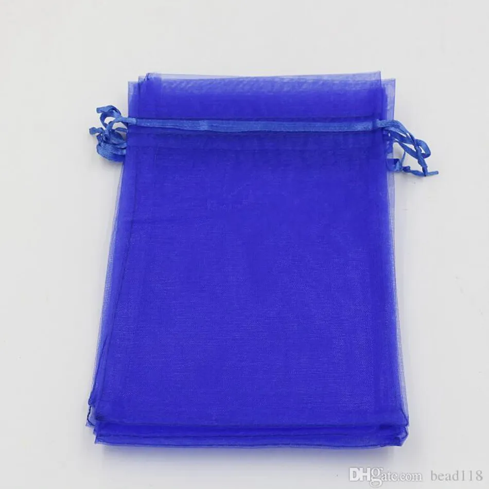 100 stcs Royal Blue met DrawString Organza Gift Bags 7x9cm 9x11cm etc. Wedding Party Christmas Favor cadeauzakken