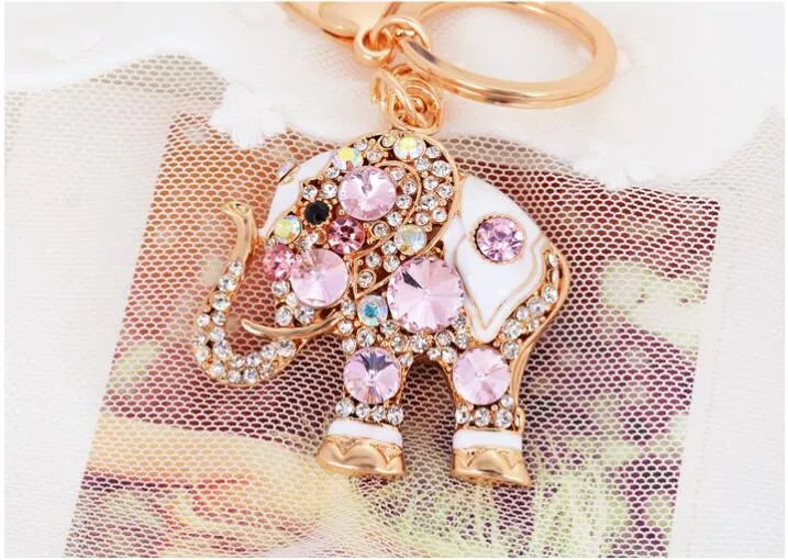 Bling Crystal Athestone милый слон Металлический клавишин Keyring Car Carmains кошелек шармс сумочка подвеска рождественский подарок 48451893028