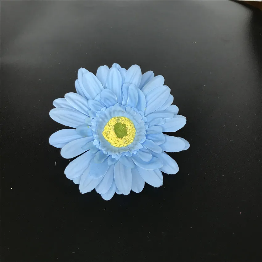 Sky Blue Artificial Silk Daisy Flower Heads 11cm Real Touch Daisy Silk