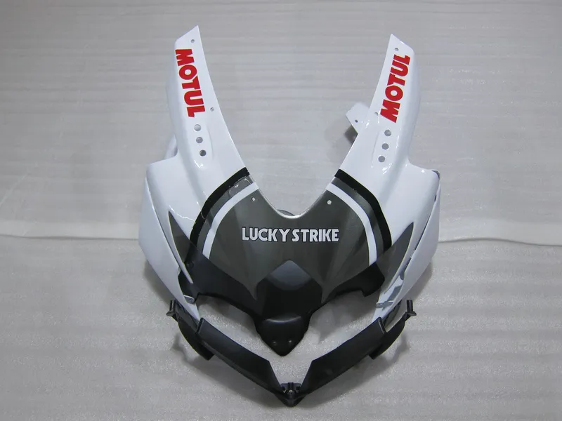 100% passform för Suzuki -injektionsmjutna mässor GSXR600 08 09 10 VIT BLACK FAIRING KIT GSXR750 2008 2009 2010 OI14