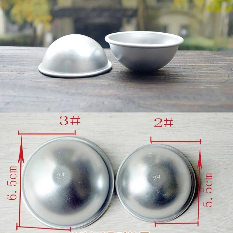 set 3d Aluminium Baule alliage Sphère Bataille de bain Moule de bombe Puddings Pan Moule de pâtisserie de boulangerie 3 Taille4867322