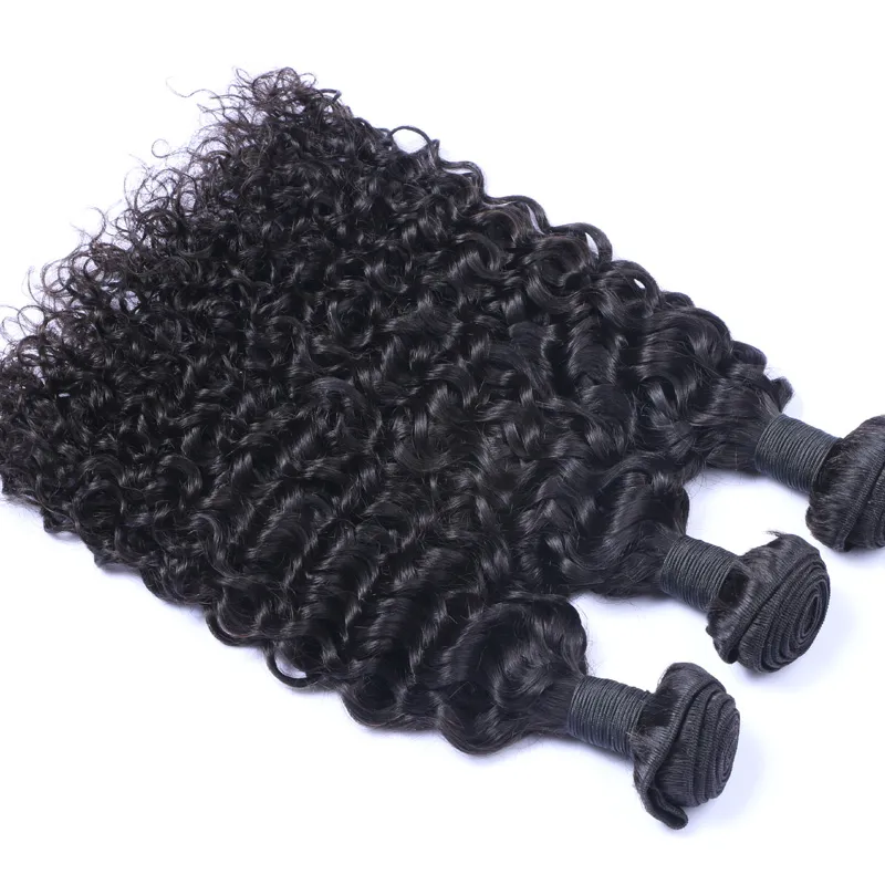 Afro Curly Brazilian Human Hair Weave Bundlar Jerry Curl 100 Human Hair Extensions Dubbel drunkna väft för svarta kvinnor