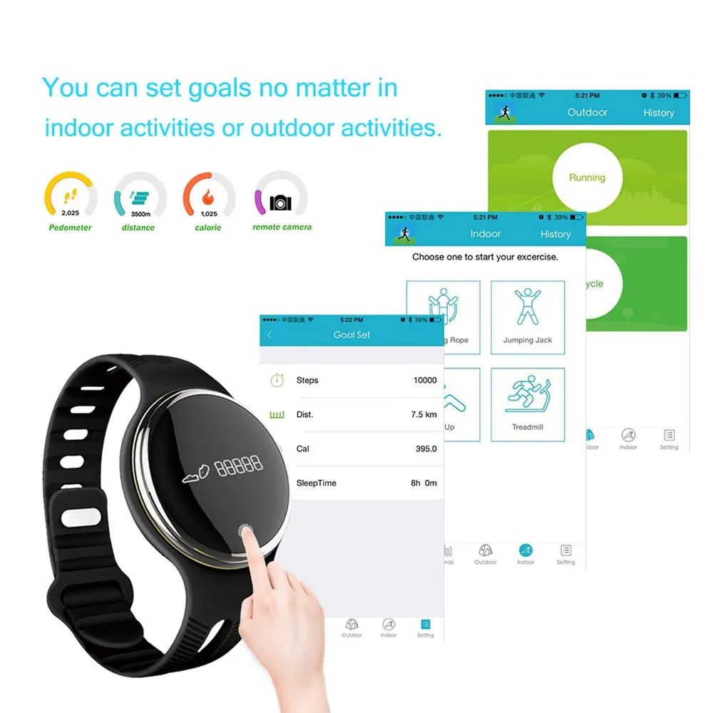 Сообщение E07 Bluetooth смарт браслет шагомер напоминание фитнес-трекер браслет для Андроид iOS водонепроницаемые