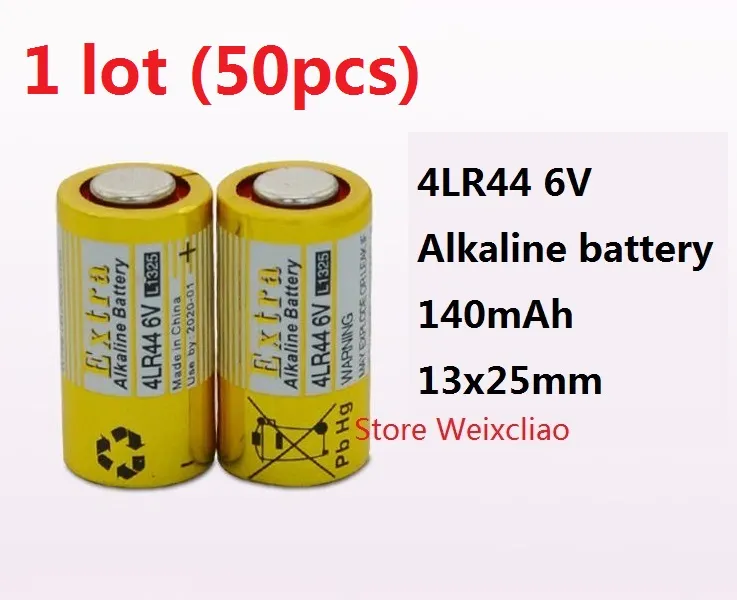 50 sztuk 1 partia 4LR44 476a 4A76 A544 V4034PX PX28A L1325 6V Sucha bateria alkaliczna 6 V wolne baterie Darmowa wysyłka