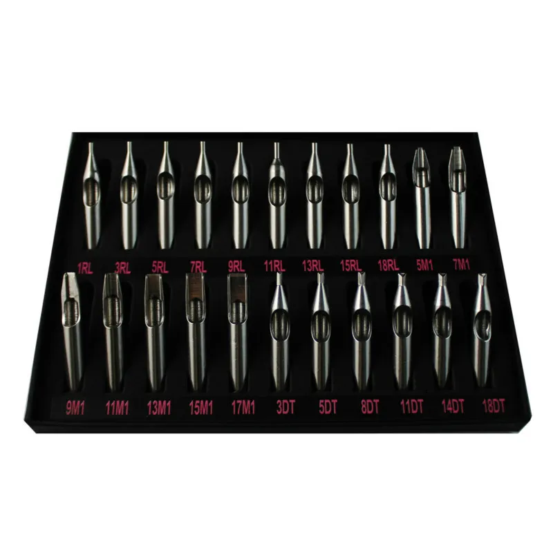 Best 22pcs Sizes Tattoo Tips 304 Stainless Steel Steel Tattoo Nozzle Tips for Needles Set Kit Tattoo & Body Art