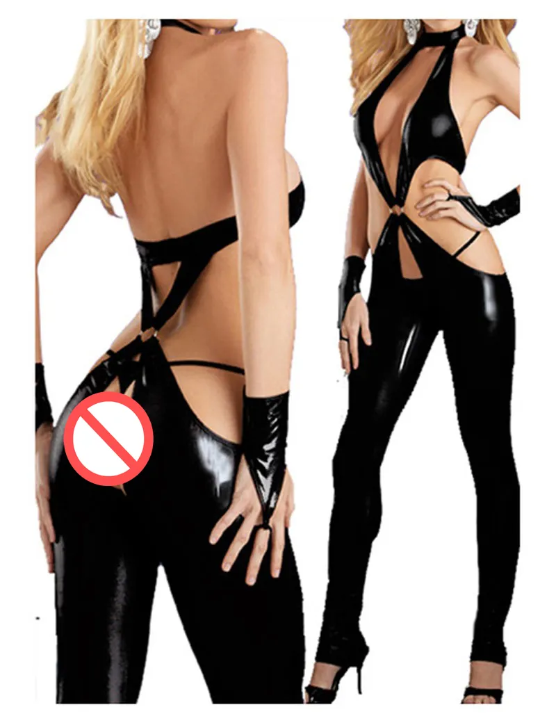 Catsuit sexy Body senza schienale Crotchless Lingerie da donna Abbigliamento da notte Orsacchiotti Abiti da spogliarellista Costume da ballo spettacolo teatrale