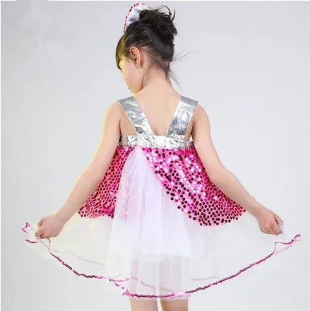 Enfants performance vêtements filles paillettes robe gilet maternelle vêtements de danse