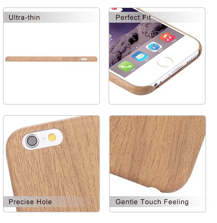 Mobile Phone Case For iPhone6 6S 4.7'' For iPhone 6 Plus/6S Plus Fashion Retro Wooden Pattern Soft Leather Cover 