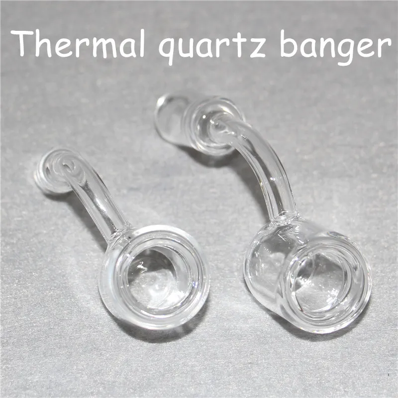 XXL Quartz Thermal Banger Hookahs 10mm 14mm 18mm Double Tube QuartzThermal Bangers Nail for Glass Water Pipes Oil Rigs Bongs