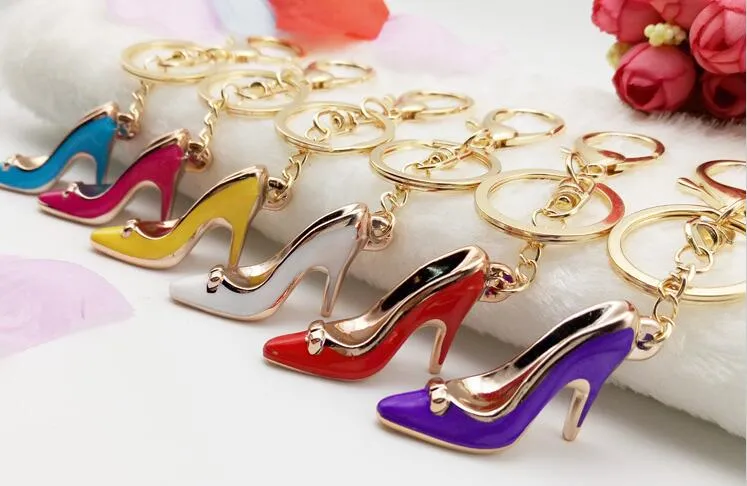 High heels key chain High-heeled shoes handbags accessories car key ring chain pendant Multicolor high heel key ring Holiday gift keychain