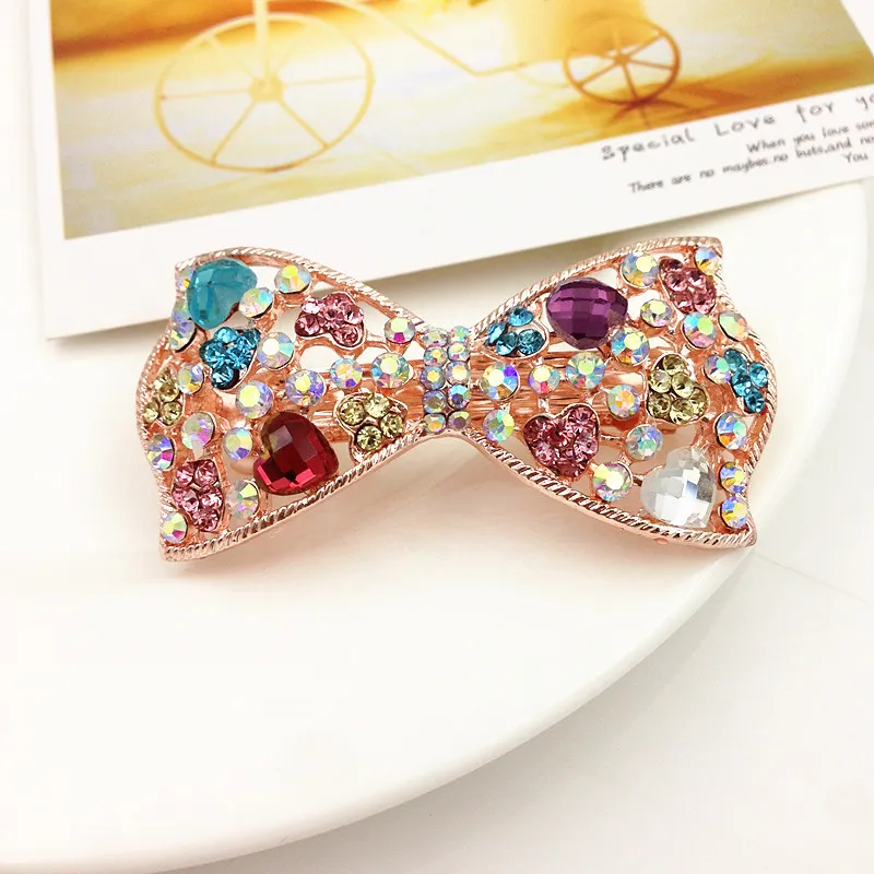 Nowe Hot Barrettes Klipy Włosów Spring Clip Bling Bling Rhinestone Włosy Pearl Heart Bow Crown Flower Leaf Hurtownie Wedding Hair Jewelry