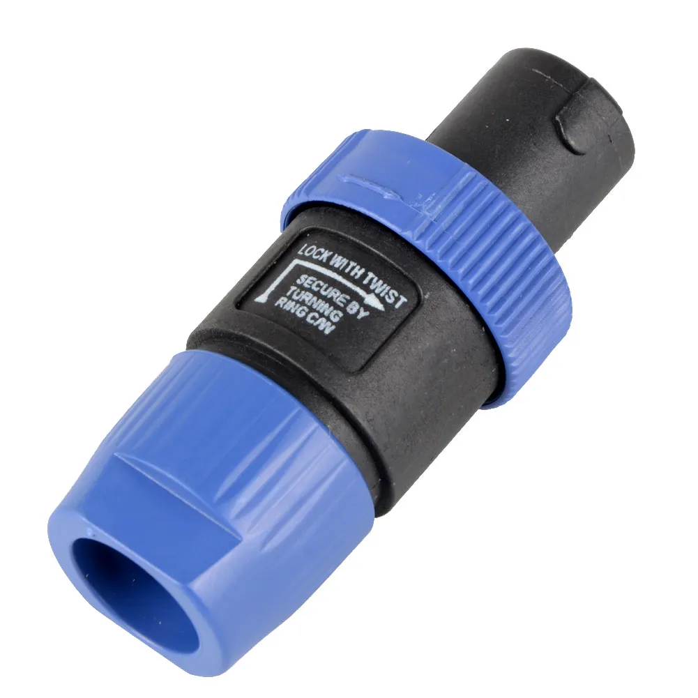 2 Stück Speakon NL4FC blauer 4-poliger Stecker, kompatibler Audio-Kabelstecker G00344