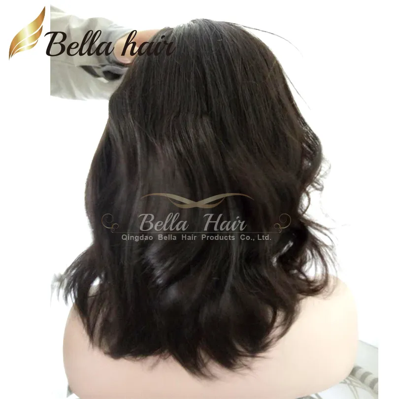100 Virgin Remy Full Lace Human Hair Wig Charming Mid-Length BOB Loose Wavy Sale Deals Lace Front Wigs Natural Hairline