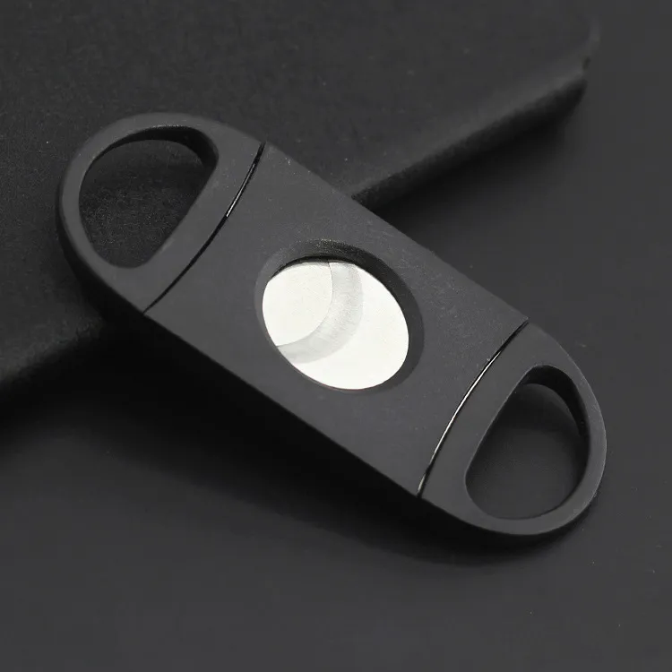 Pocket Plastic Stainless Steel Double Blades Cigar Cutter Knife Scissors Tobacco Black Free DHL In Stock WX-C22