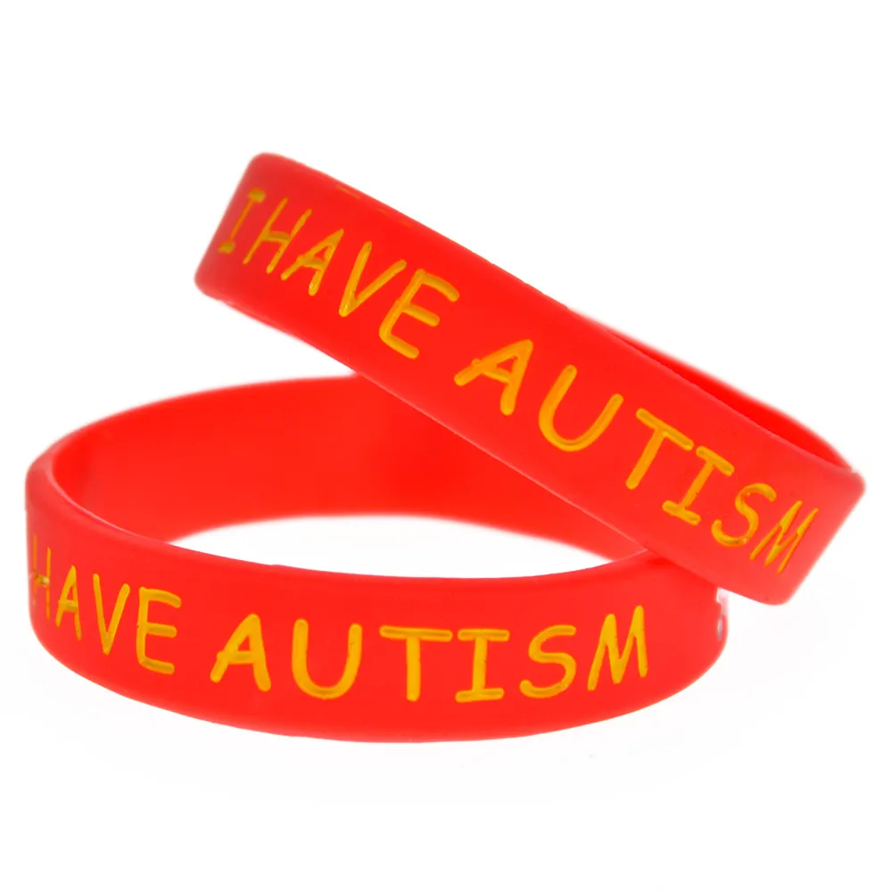100 pezzi Ho braccialetto in silicone autismo, dimensioni bambini, logo puzzle riempito di inchiostro, i