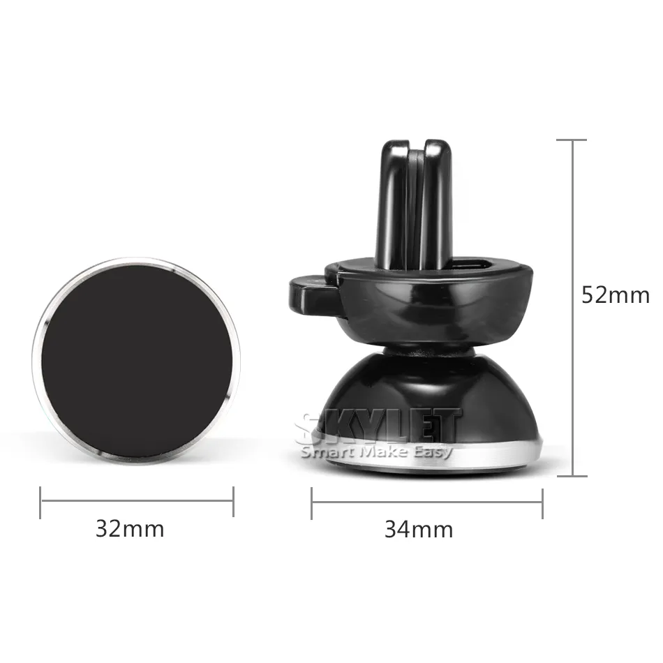 Sterke magnetische autohouder Air Vent Mount 360 graden rotatie Universele telefoonhouder voor mobiele telefoons met doos