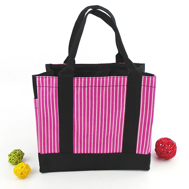 camping picnic bag Japanese lunch bags square striped drawstring bag lovely Bento Lunch Boxes with small bags