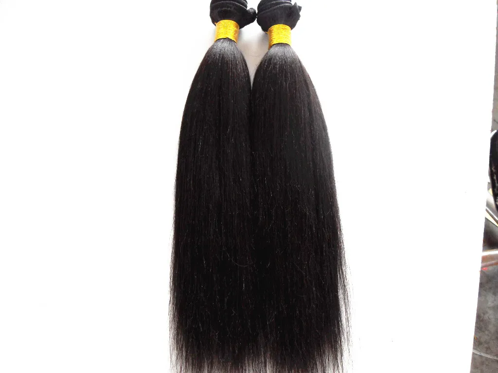 Brazylijskie światło Yaki Weft Human Virgin Remy Hair Hair Extensions Ungrentsed Natural Brown Jet Black Color3480321