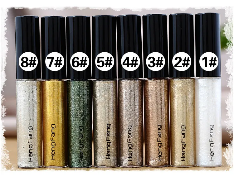 Bästsäljande ny glänsande ögonfodral glitter ögonskugga flytande lysande eyeliner bronzer guld shimmer smink gratis frakt