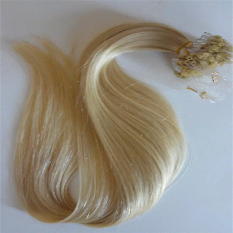 インドの髪の人間の髪の拡張自然色ストレートマイクロリング28inchクリップヘア24inch8359625