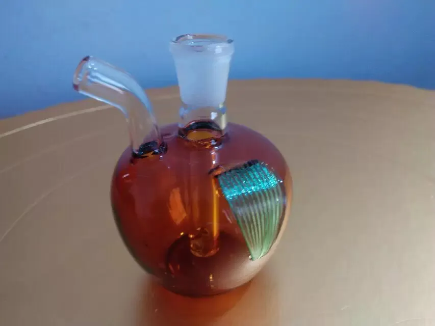 Rote Apfelglasqualle Glasbongs Zubehör Glasrauchpfeifen bunte Mini-Mehrfarben-Handpfeifen Bestes Löffelglas