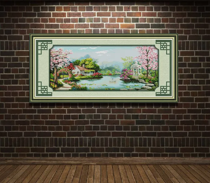 The plantation of love scenery, Enjoyable handmade Cross Stitch Needlework Set Embroidery kits counted print on canvas DMC 14CT 11CT