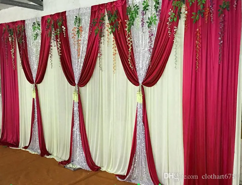 Cenário de casamento com lantejoulas decorações swags pano de fundo Cortina de festa estilista Celebração Cortina de palco estilista de design Backgroun5900997