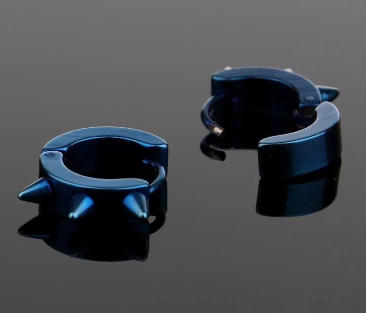 2017 hot selling punk 4mm roestvrij stalen klinknagel oorbellen voor mannen oorbellen De oor clip titanium oorbellen goud zilverachtig zwart blauw