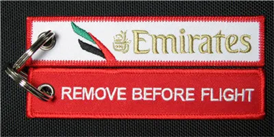 Emirates Airline Retirer avant le vol Porte-clés Porte-clés Étiquettes de pilote de bagage 13x2.8cm / 