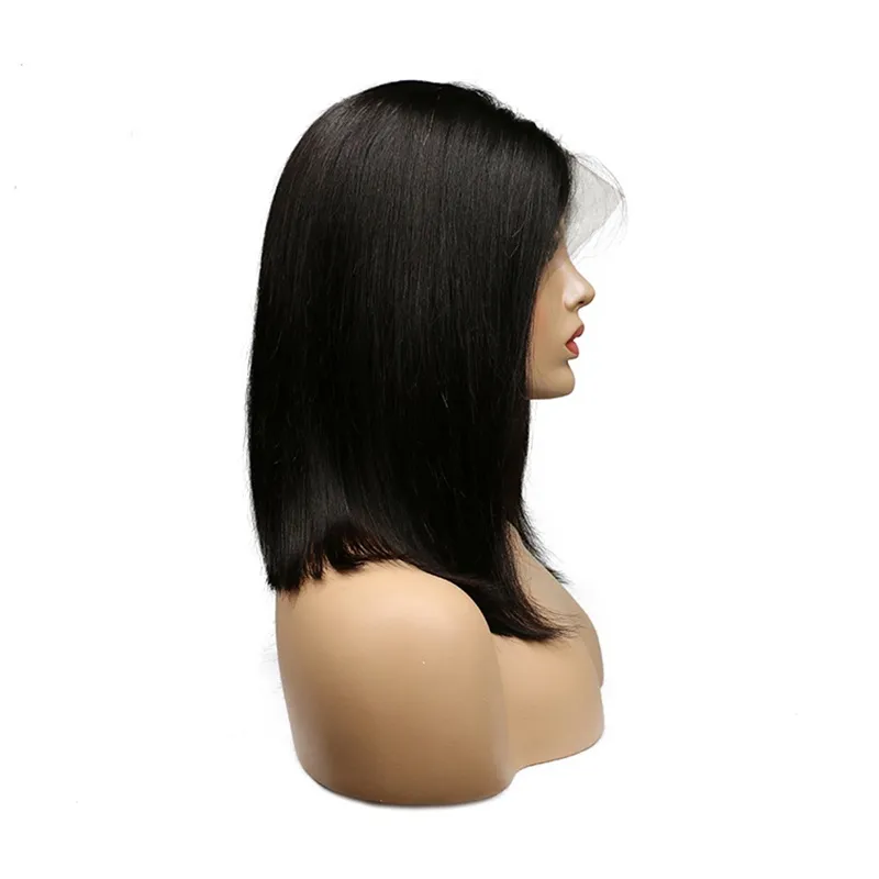 Women Medium Short Carve Straight Synthetic Wig Ladies Black Lace Front BOBO Heat Resistant Cosplay Wigs High Quality Artificia Ha9691344