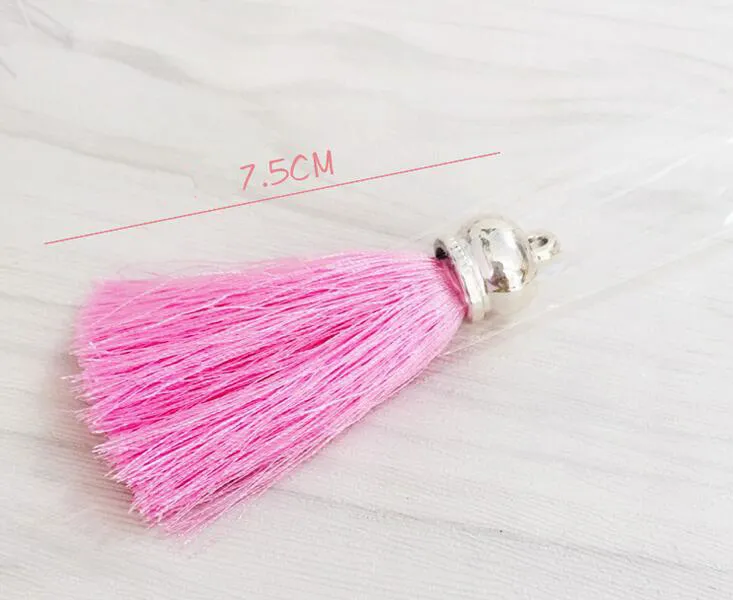 Creative exquisite more color mix tassel keychains with lobster clasp fashion couple key chain car bag pendant TD12