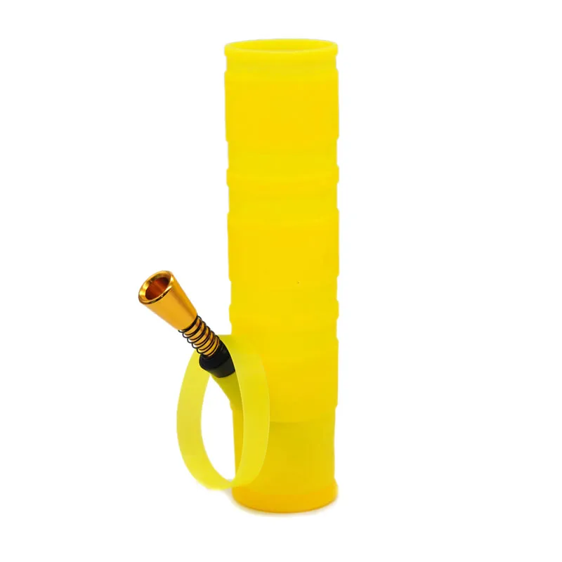 200MM Portable Incassable Fumer Bongs Shisha Narguilé Silicone Fumer Tuyaux D'eau Lavable Pliable