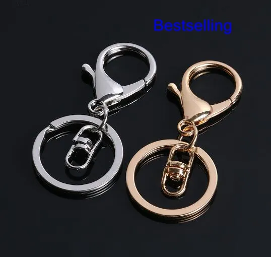 50st/Lot 30mm Multi Colors nyckelkedjor nyckelringar Tillbehör Runt guld Silver Color Lobster Clasp Keychain