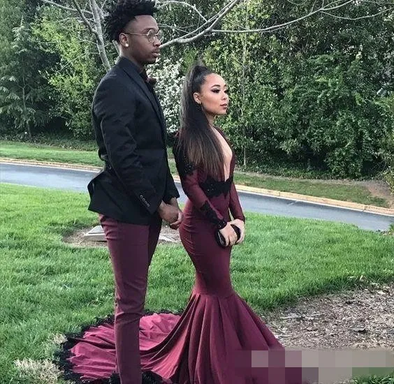 burgundy and black formal dress Yvette main image 1