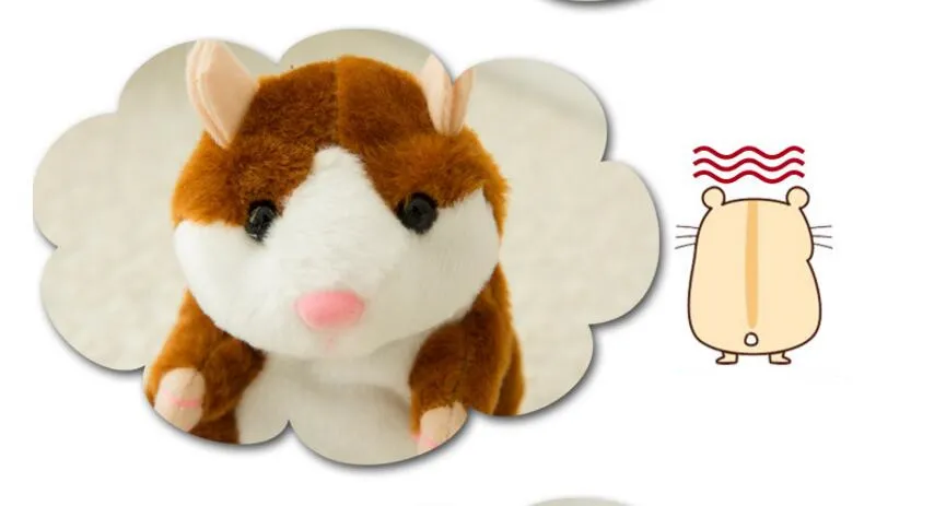Carino 15 centimetri Anime Talking Hamster Peluche Cartoon Doll Toys Kawaii Speak Talking Sound Record criceto Parlando di regali di Natale bambini Bambini